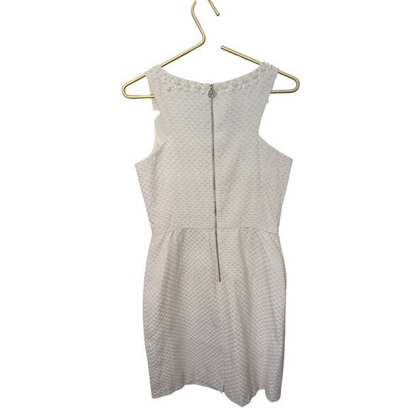 Antonio Melani Off White Beaded Textured Sleeveless Dress Size 6 EUC - Picture 7 of 13